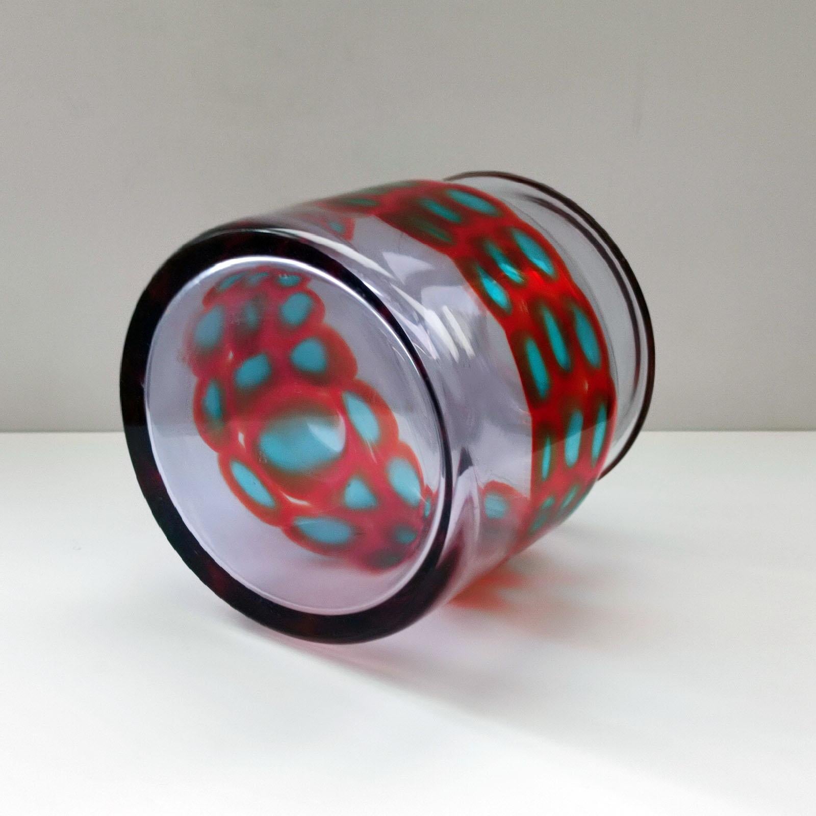 A Rare Murano Antonio da Ros, Gino Cenedese, Alexandrite Glass Vase Murrine Band 6