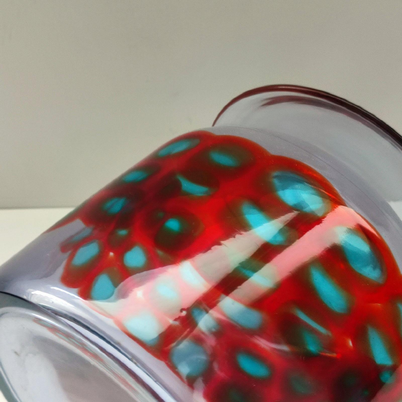 A Rare Murano Antonio da Ros, Gino Cenedese, Alexandrite Glass Vase Murrine Band 7
