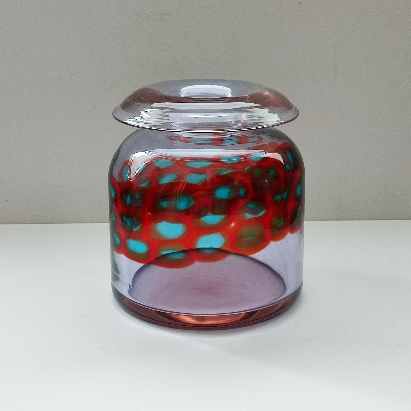 Italian A Rare Murano Antonio da Ros, Gino Cenedese, Alexandrite Glass Vase Murrine Band