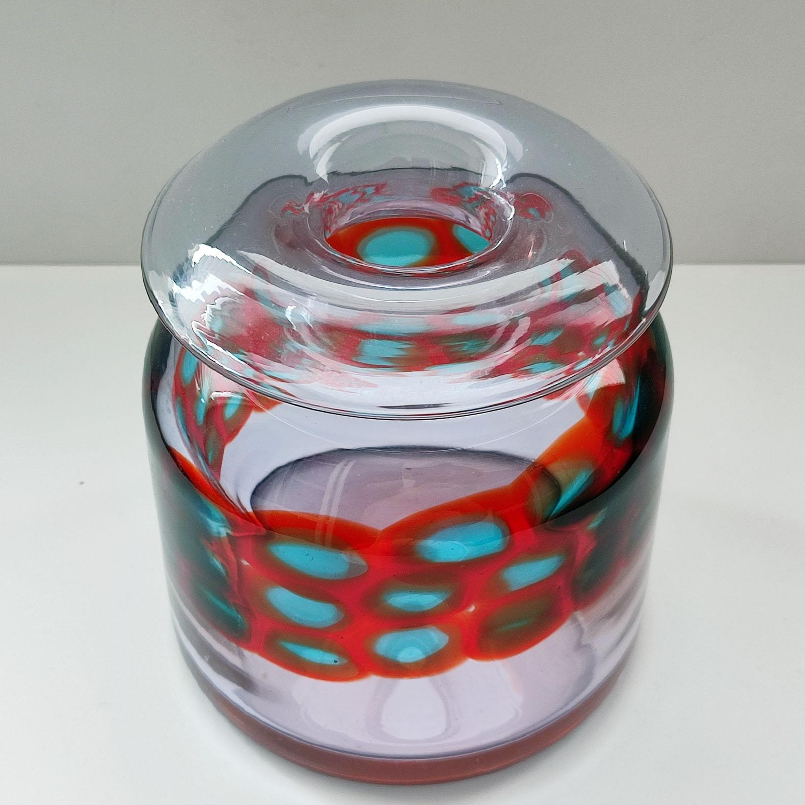 Mid-20th Century A Rare Murano Antonio da Ros, Gino Cenedese, Alexandrite Glass Vase Murrine Band