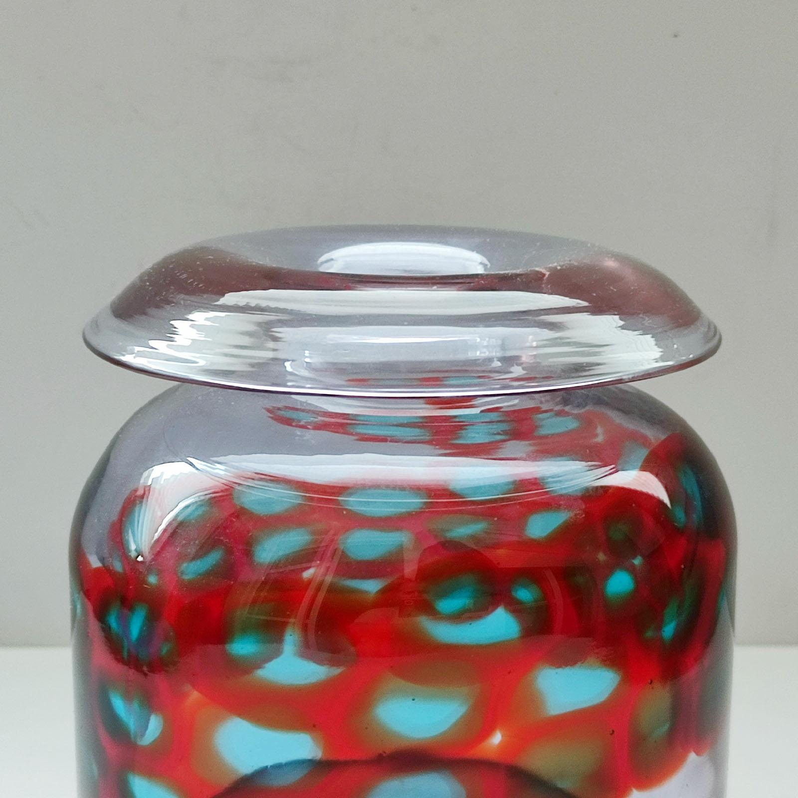 A Rare Murano Antonio da Ros, Gino Cenedese, Alexandrite Glass Vase Murrine Band 1