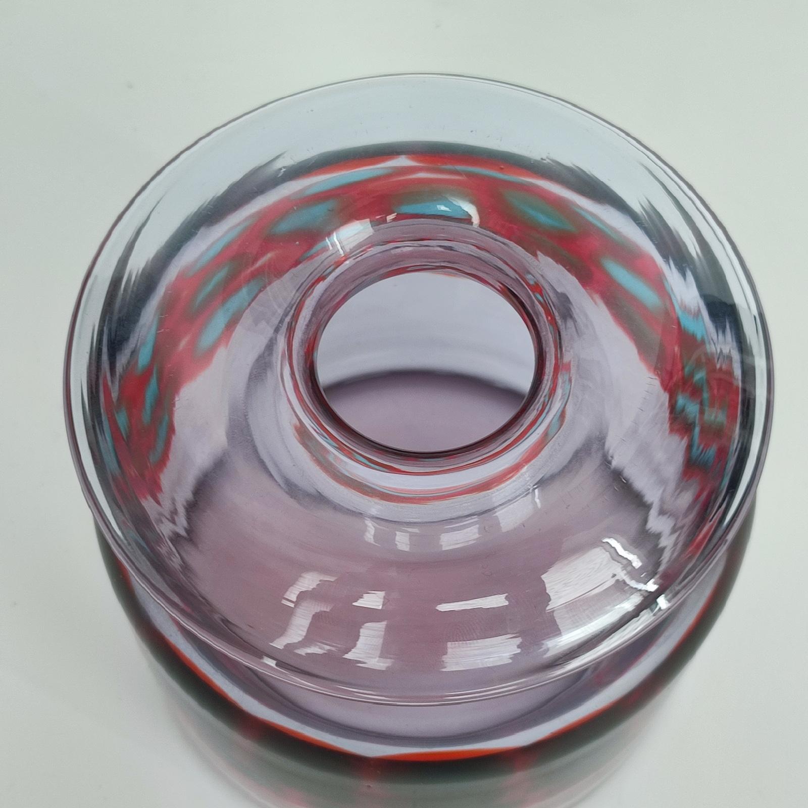 A Rare Murano Antonio da Ros, Gino Cenedese, Alexandrite Glass Vase Murrine Band 2