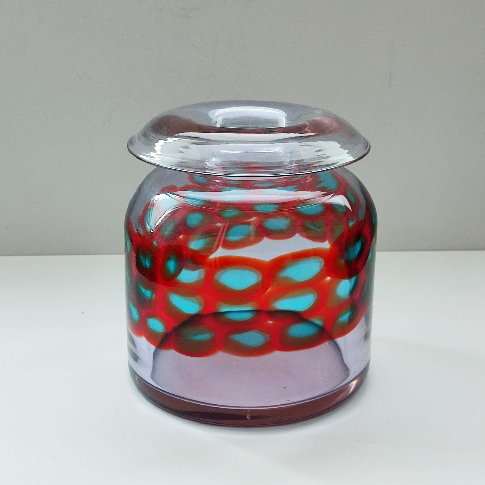 A Rare Murano Antonio da Ros, Gino Cenedese, Alexandrite Glass Vase Murrine Band 3