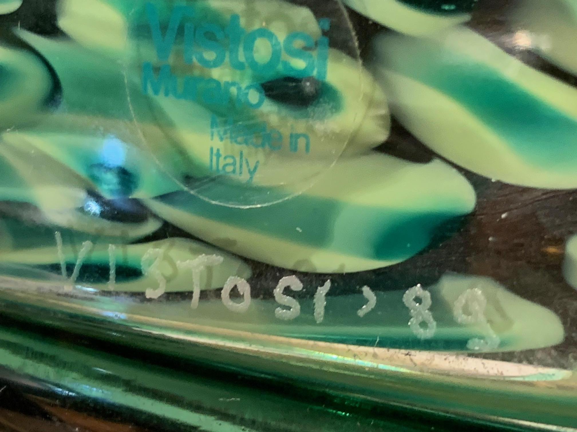 Rare Murano Green Murrine Glass Pendant Light by Gae Aulenti for Vistosi 1