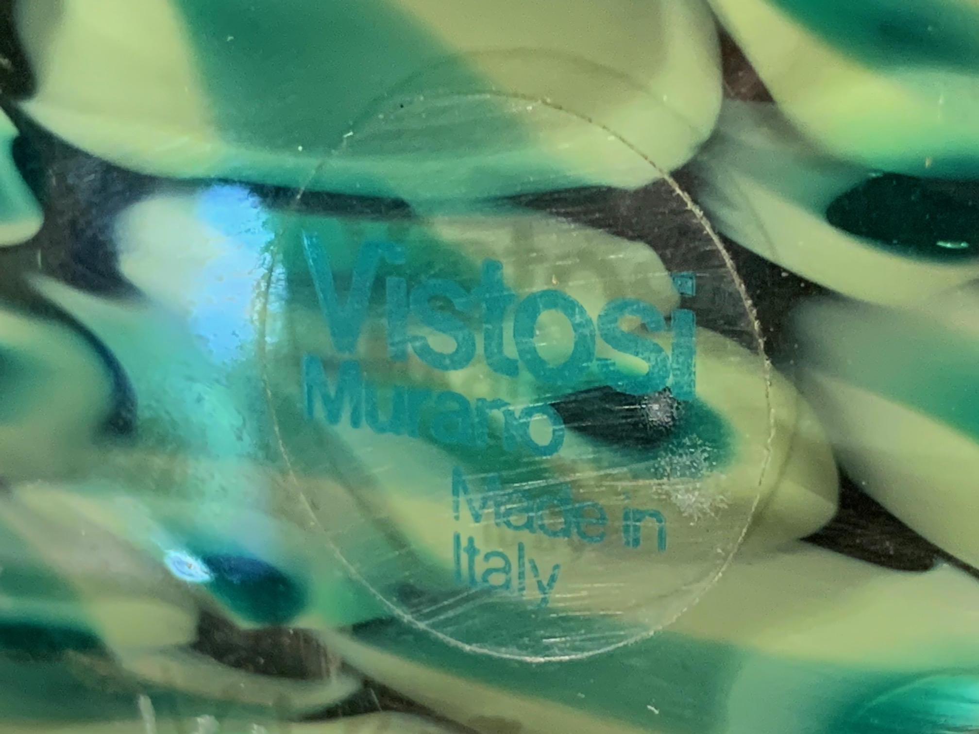 Rare Murano Green Murrine Glass Pendant Light by Gae Aulenti for Vistosi 2