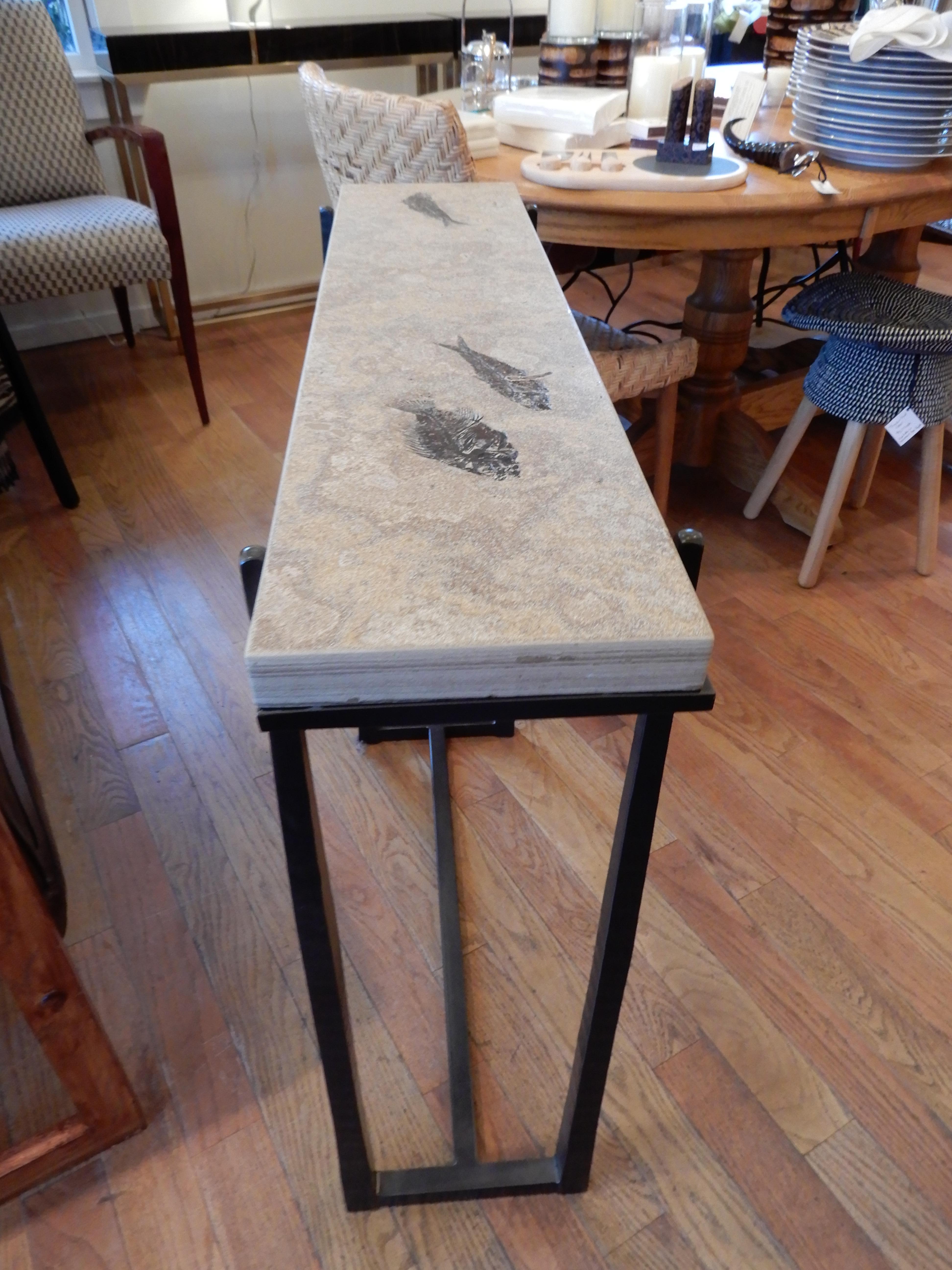 Contemporary Rare One of a Kind Ancient Fossils Console Table