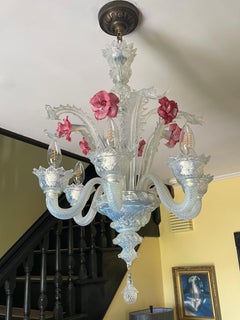 A Rare Opal Blue Murano / Venetian Chandelier
