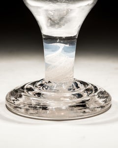 A Rare Opaque & Opalescent Stem Firing Glass With Terrace Foot