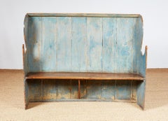 A Rare Original West Country Blue Painted Settle