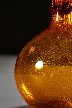 French Overscale Amber Glass Vessel with Stopper