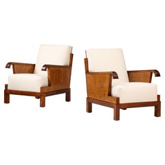 A Rare Pair Finnish Modernist Lounge Chairs, Circa 1930s