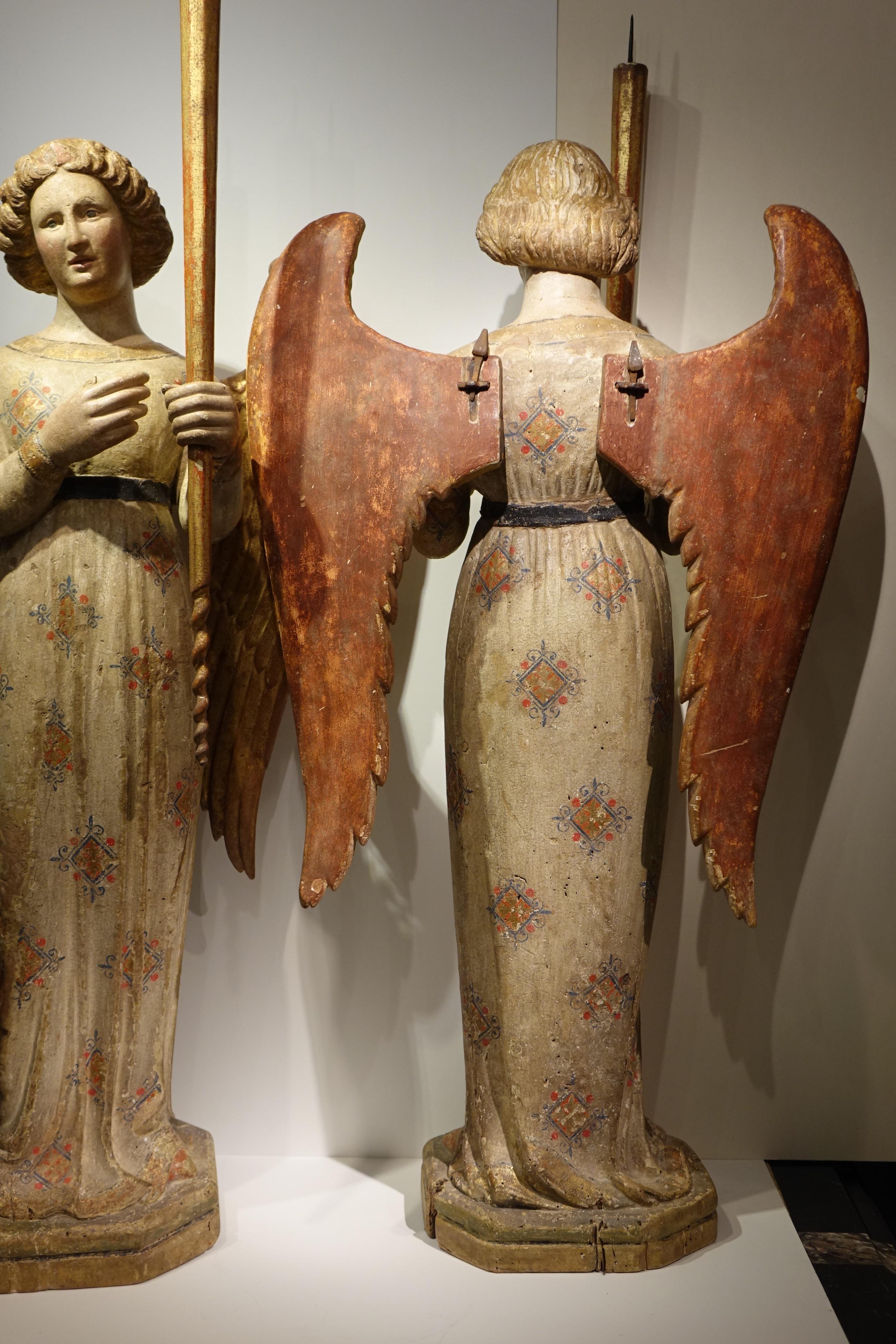 Rare Pair of 14th Century Angels, Siena, Italy For Sale 4