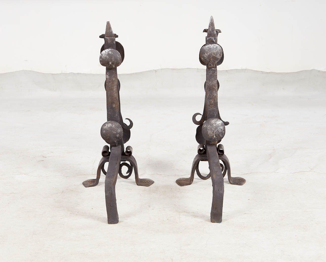 A Rare Pair of 16th Century Iberian Andirons For Sale 3