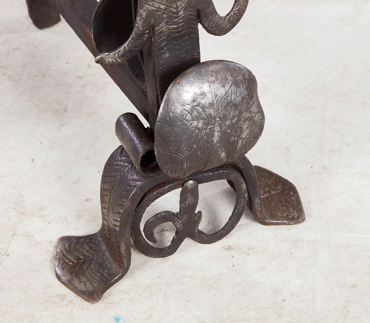 A Rare Pair of 16th Century Iberian Andirons For Sale 8