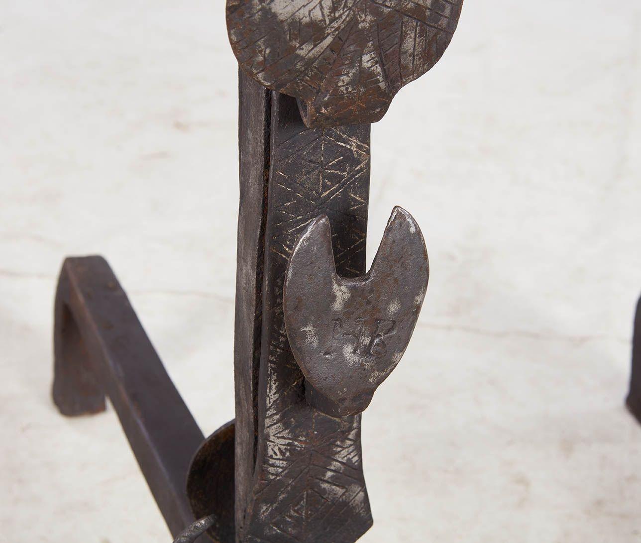 A Rare Pair of 16th Century Iberian Andirons In Fair Condition For Sale In Greenwich, CT