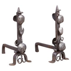 A Rare Pair of 16th Century Iberian Andirons