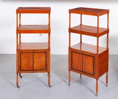 A Rare Pair of 18th c. English Satinwood Etageres