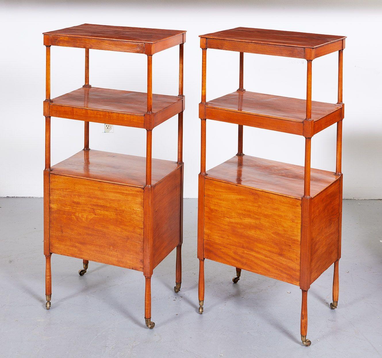 A Rare Pair of 18th c. English Satinwood Etageres For Sale 2