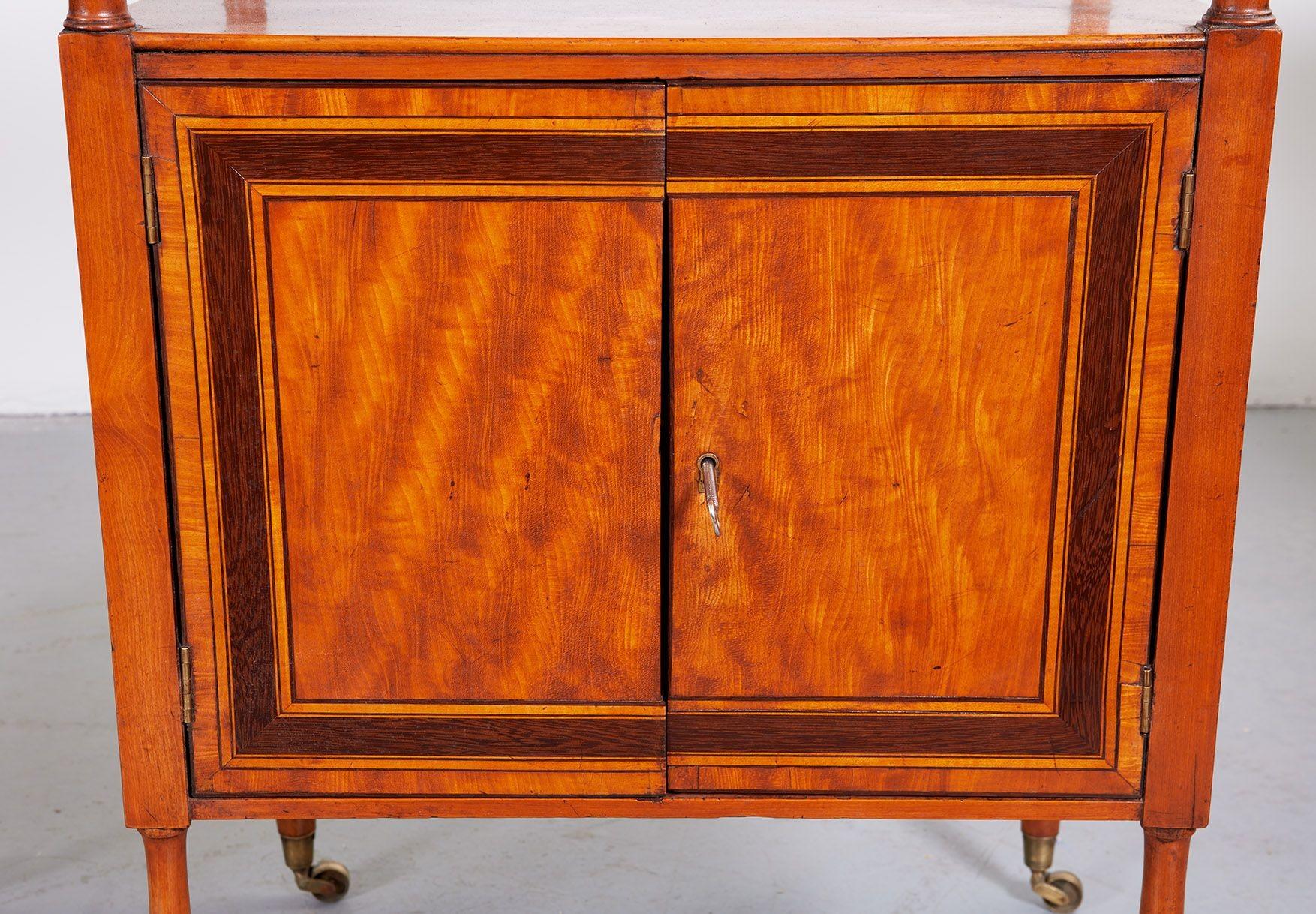 A Rare Pair of 18th c. English Satinwood Etageres For Sale 3