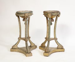 A Rare Pair of 18th Century English Painted Jardinière Stands/Pedestals