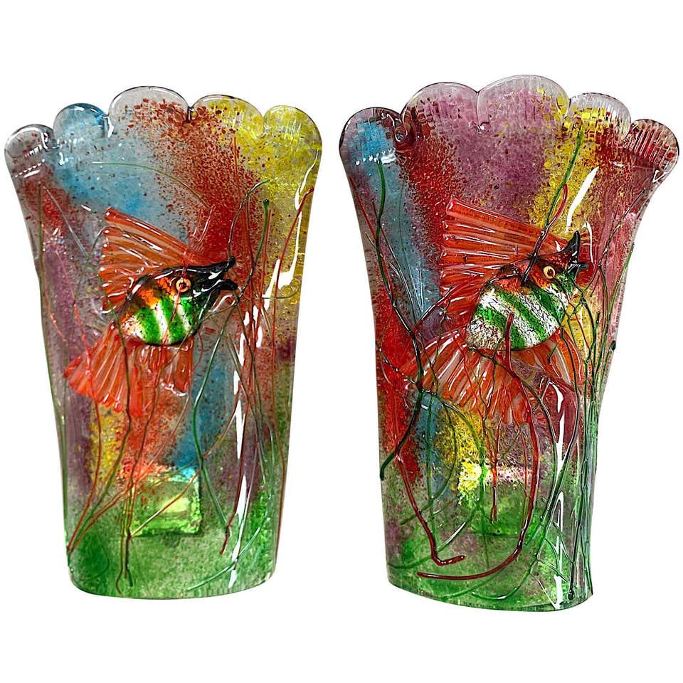 Alfredo Barbini Cenedese Murano Glass Aquarium Fish Lamp at 1stDibs ...