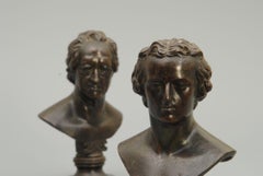 Rare Pair of 19th Century Cast Iron Portrait Busts by Leonhard Posch