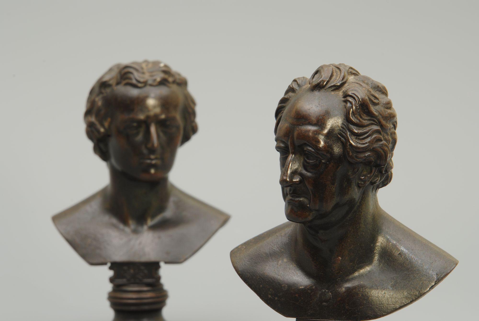 Austrian Rare Pair of 19th Century Cast Iron Portrait Busts by Leonhard Posch For Sale