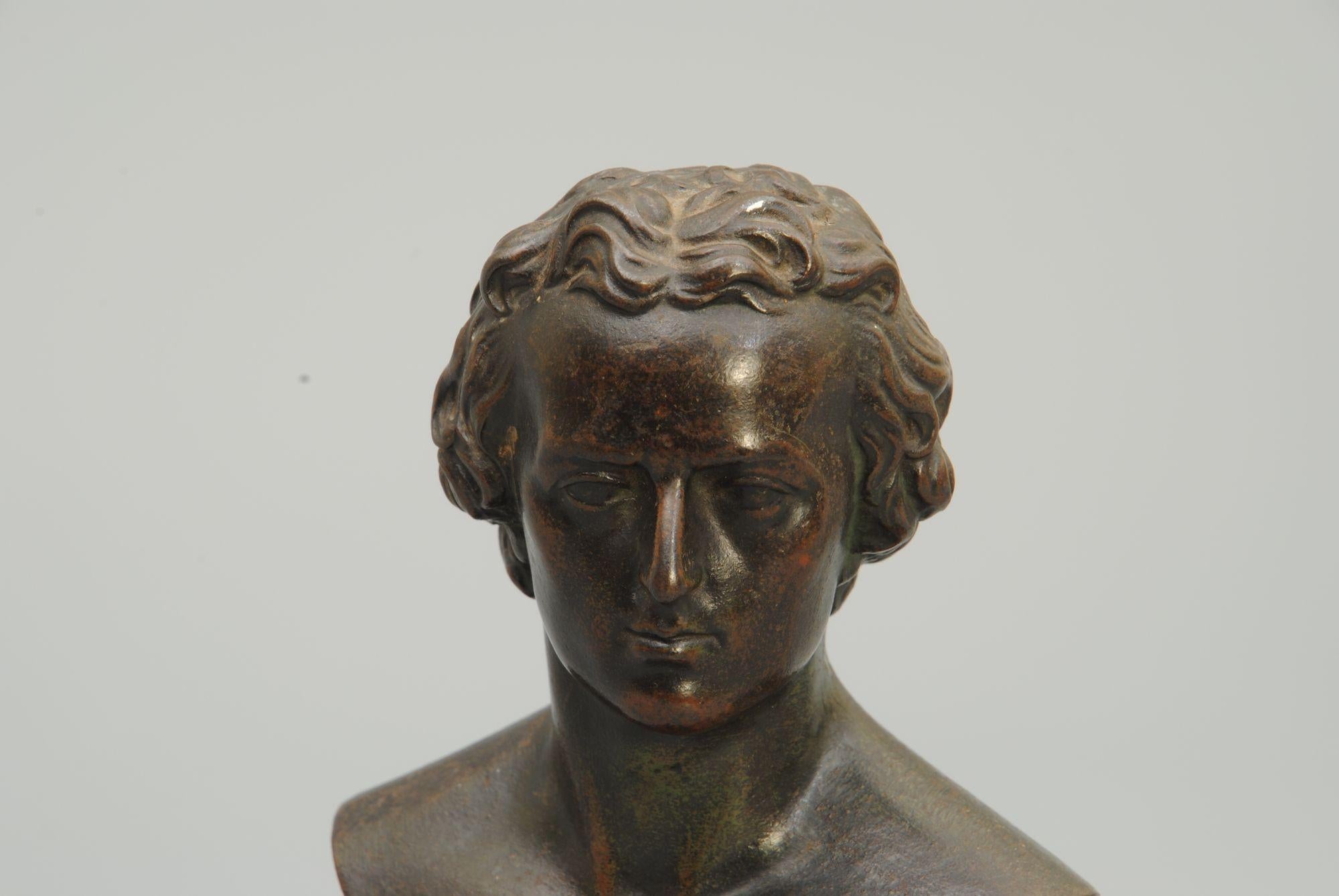 Ferro Rara coppia di busti ritratto in ghisa del XIX secolo di Leonhard Posch in vendita