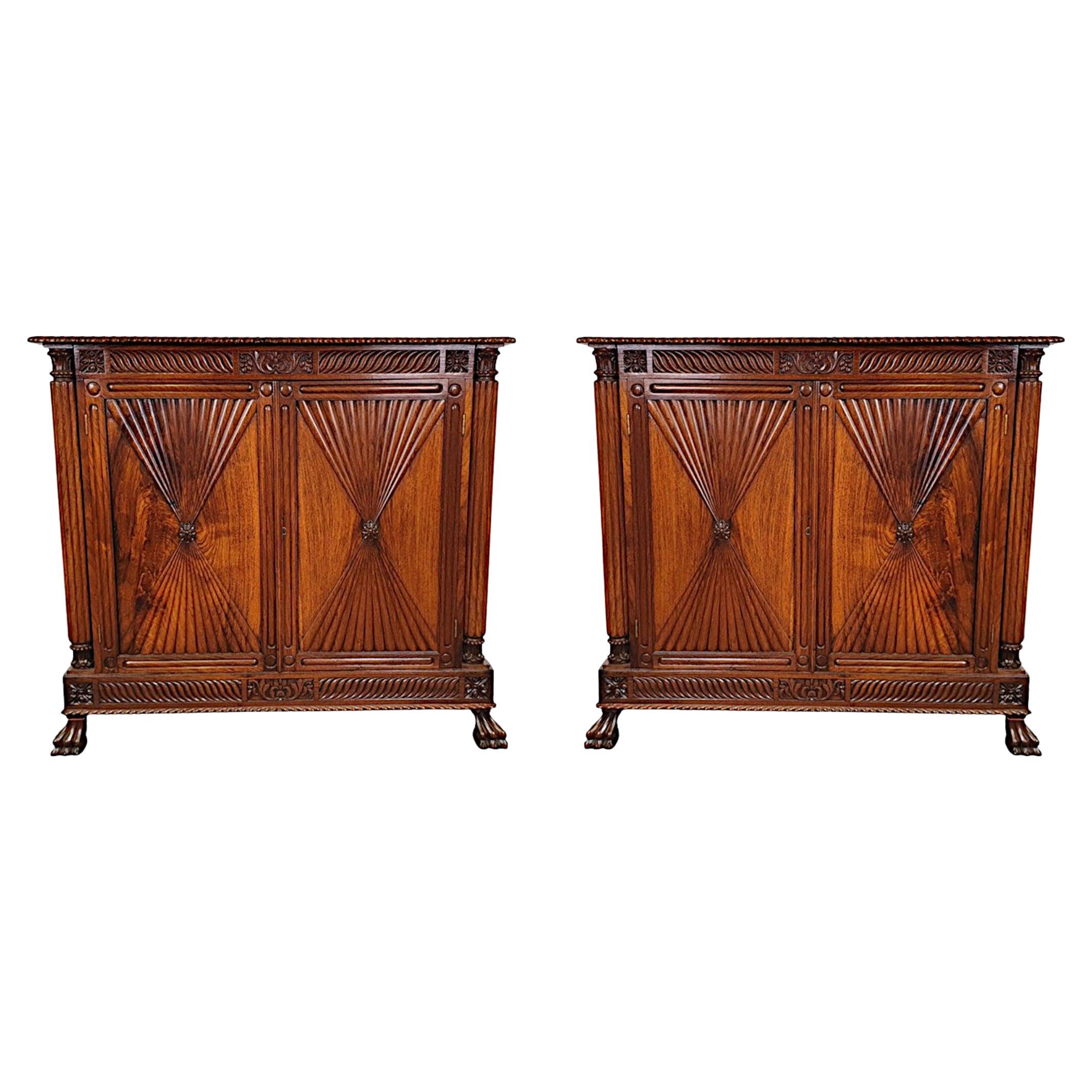 Rare Pair of 19th Century Fruitwood Side Cabinets
