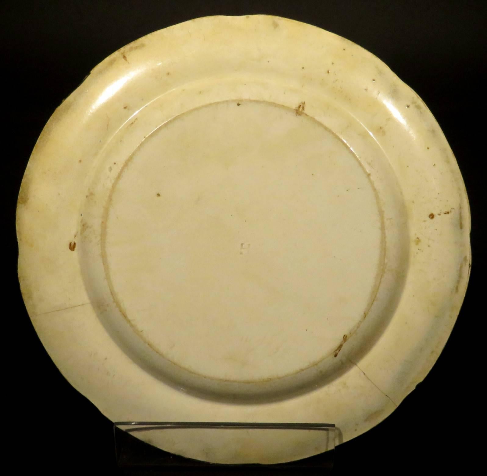 English Rare Pair of 19th Century Herculaneum Pottery Plates, Liverpool, circa 1805