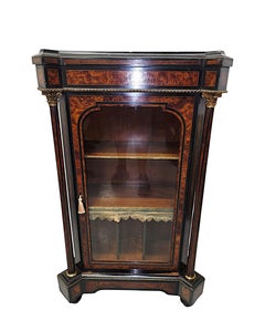 A Rare Pair of 19th Century Inlaid Emboyna and Ebonised Music or Pier Cabinets
