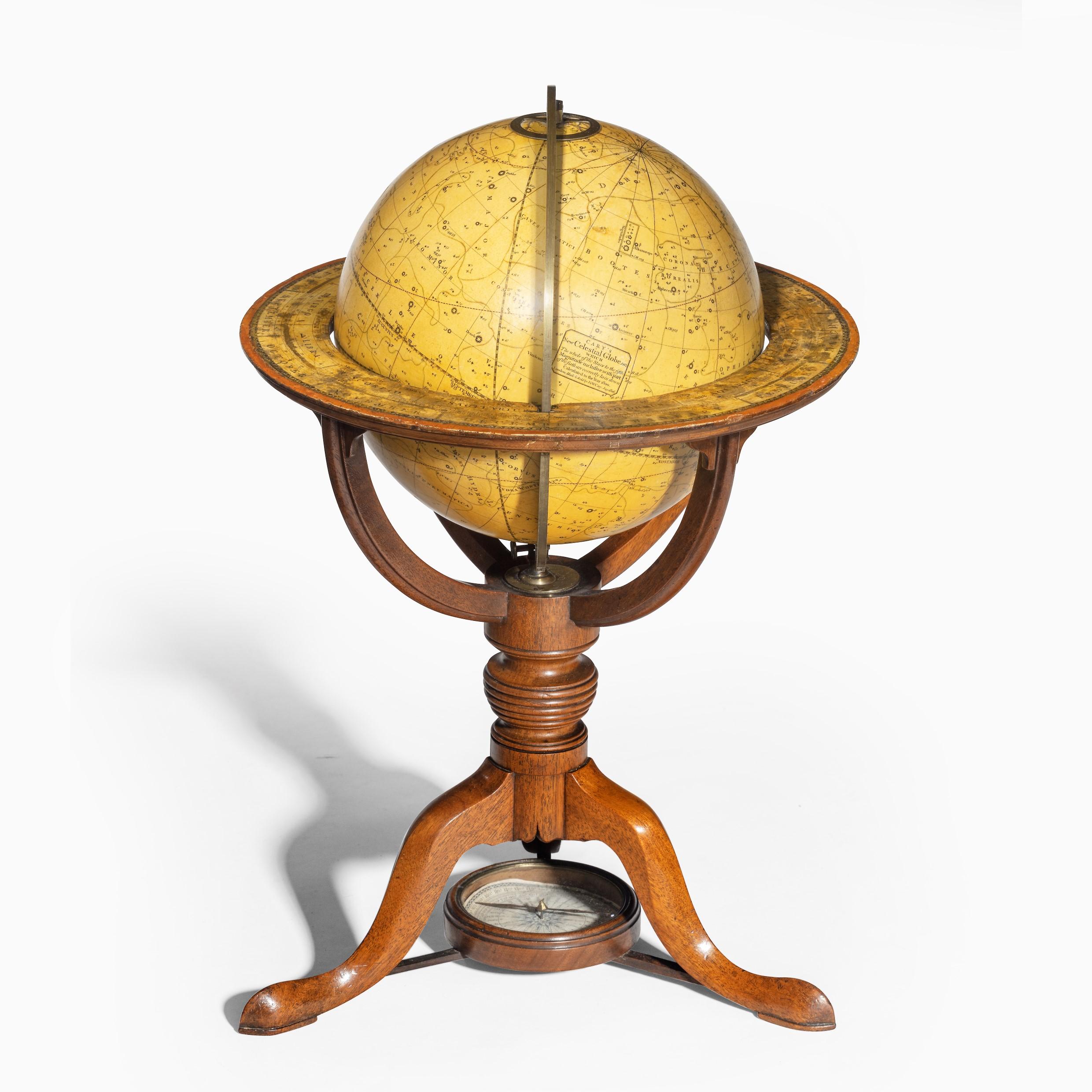 Early 19th Century Rare Pair of Table Globes by Cary, Each Dated 1816 For Sale