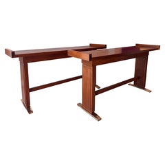 A rare pair of architectural console tables by Giovanni Michelucci