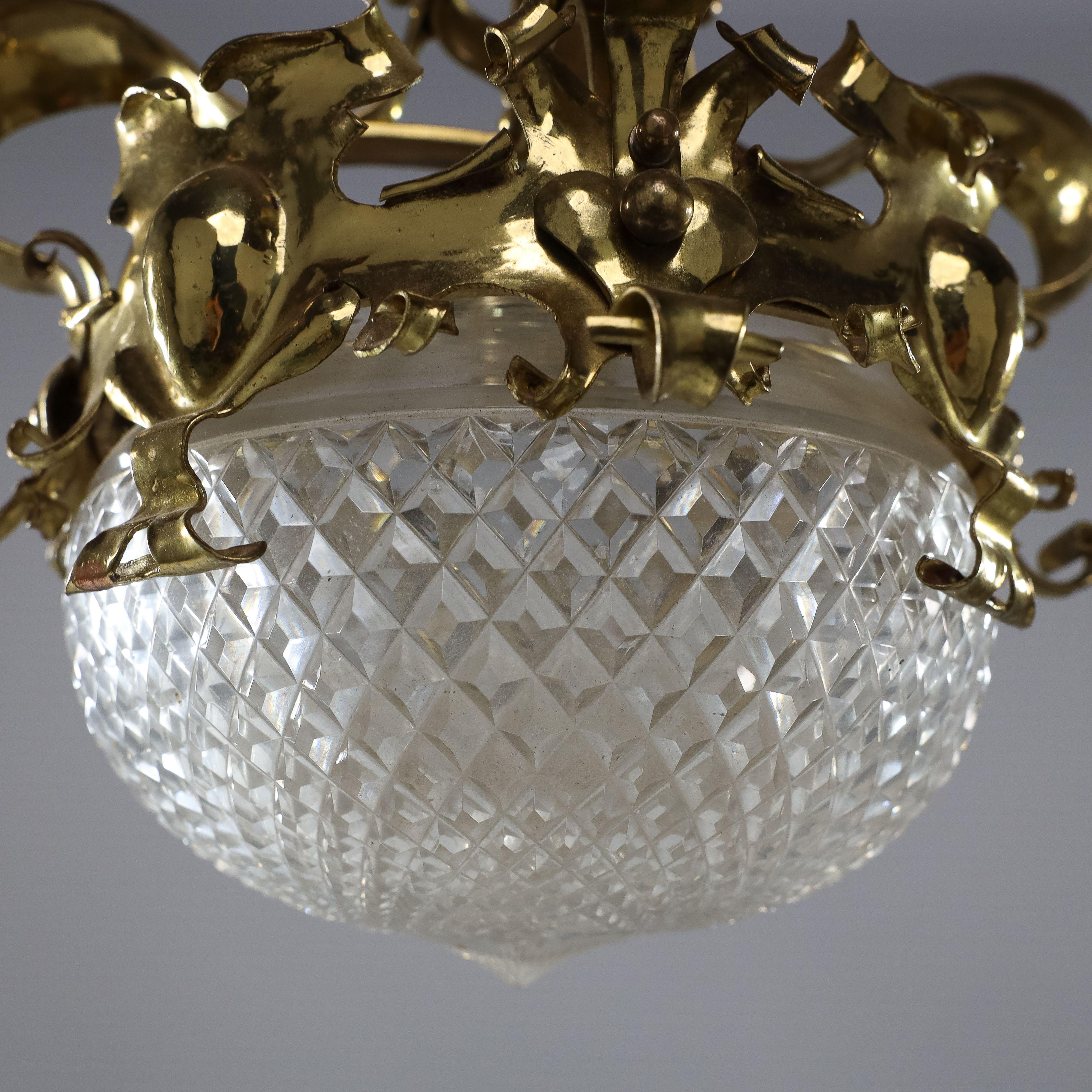 A rare pair of Arts and Crafts hand-hammered ceiling lamps For Sale 5