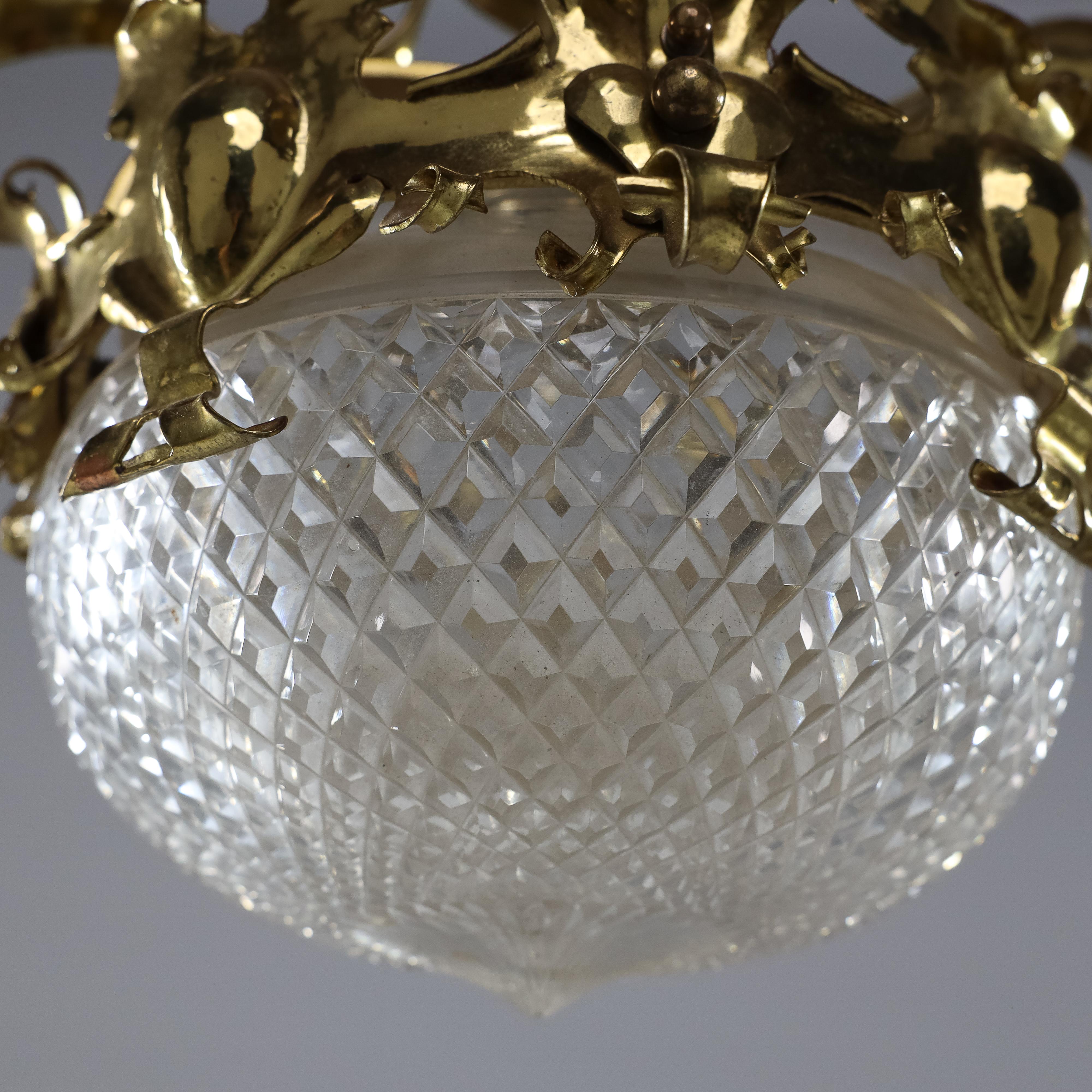 A rare pair of Arts and Crafts hand-hammered ceiling lamps For Sale 6