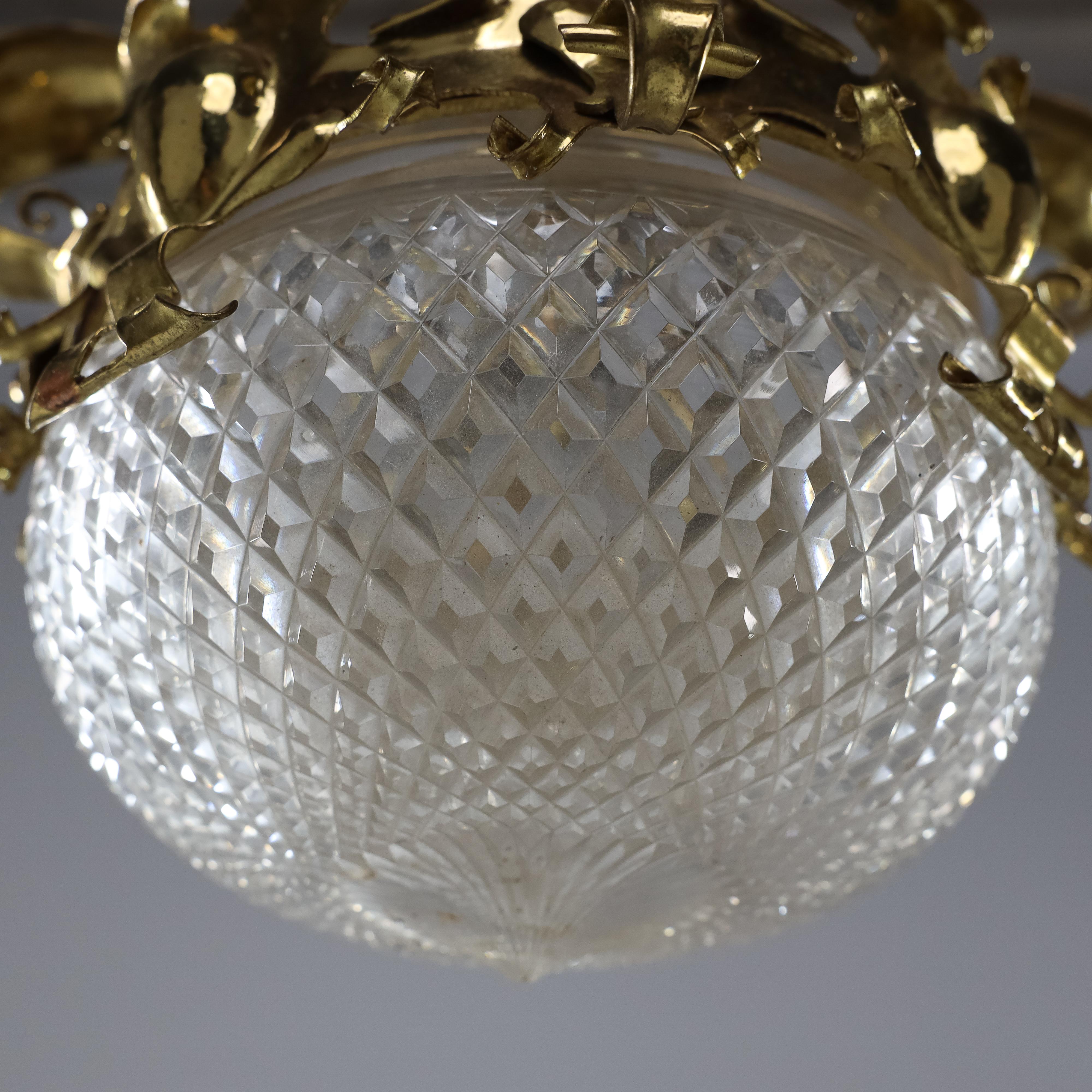 A rare pair of Arts and Crafts hand-hammered ceiling lamps For Sale 7