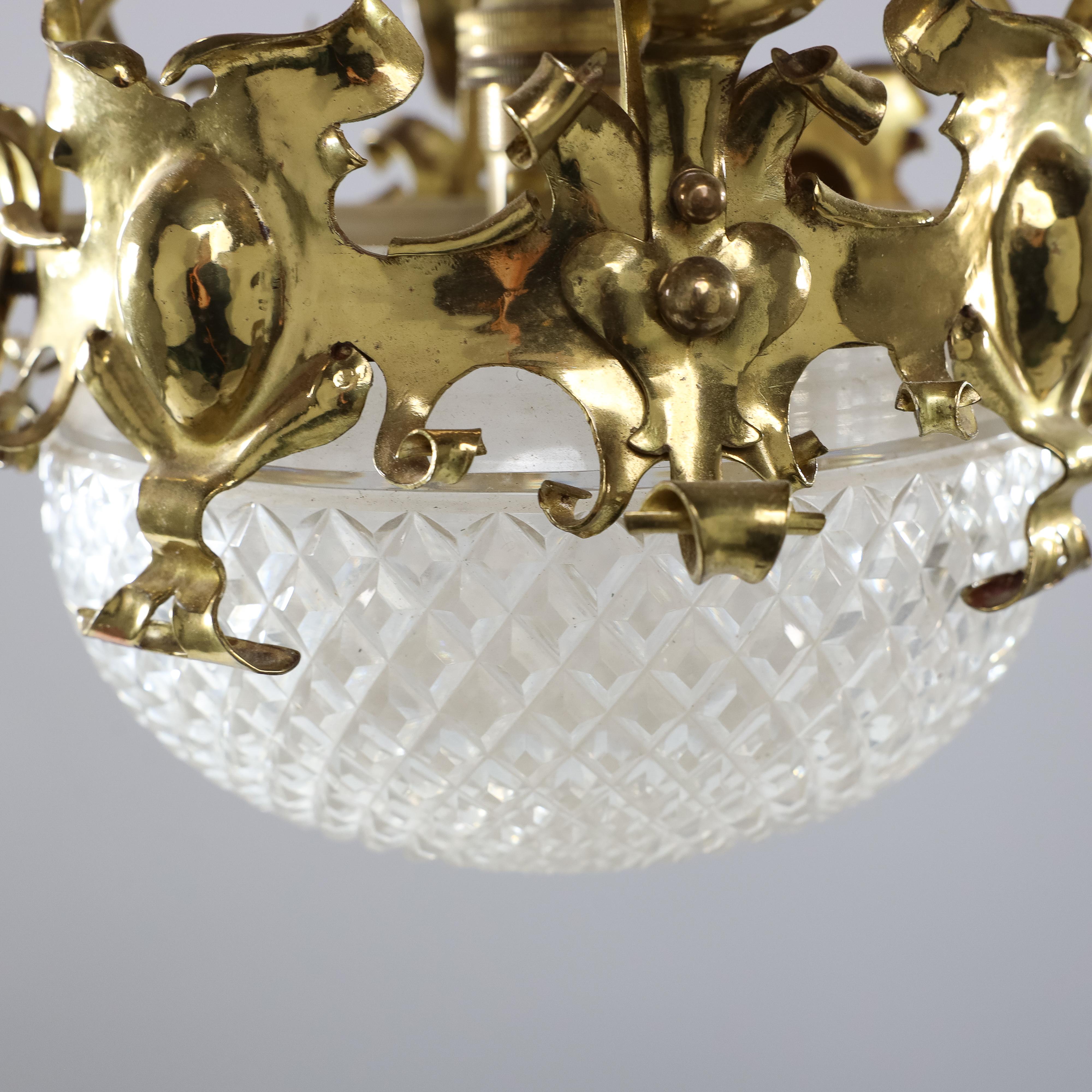 A rare pair of Arts and Crafts hand-hammered ceiling lamps For Sale 8