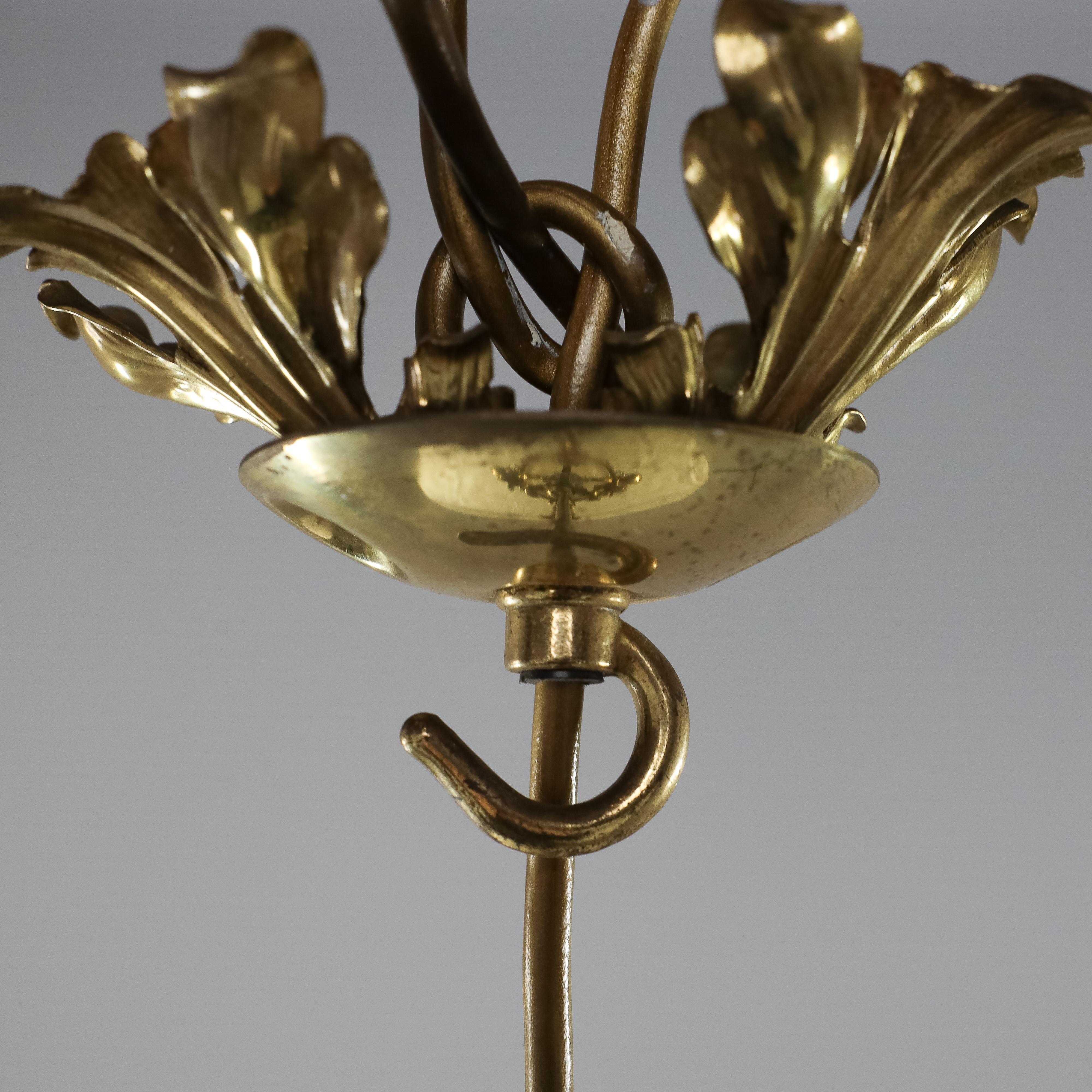 A rare pair of Arts and Crafts hand-hammered ceiling lamps For Sale 13