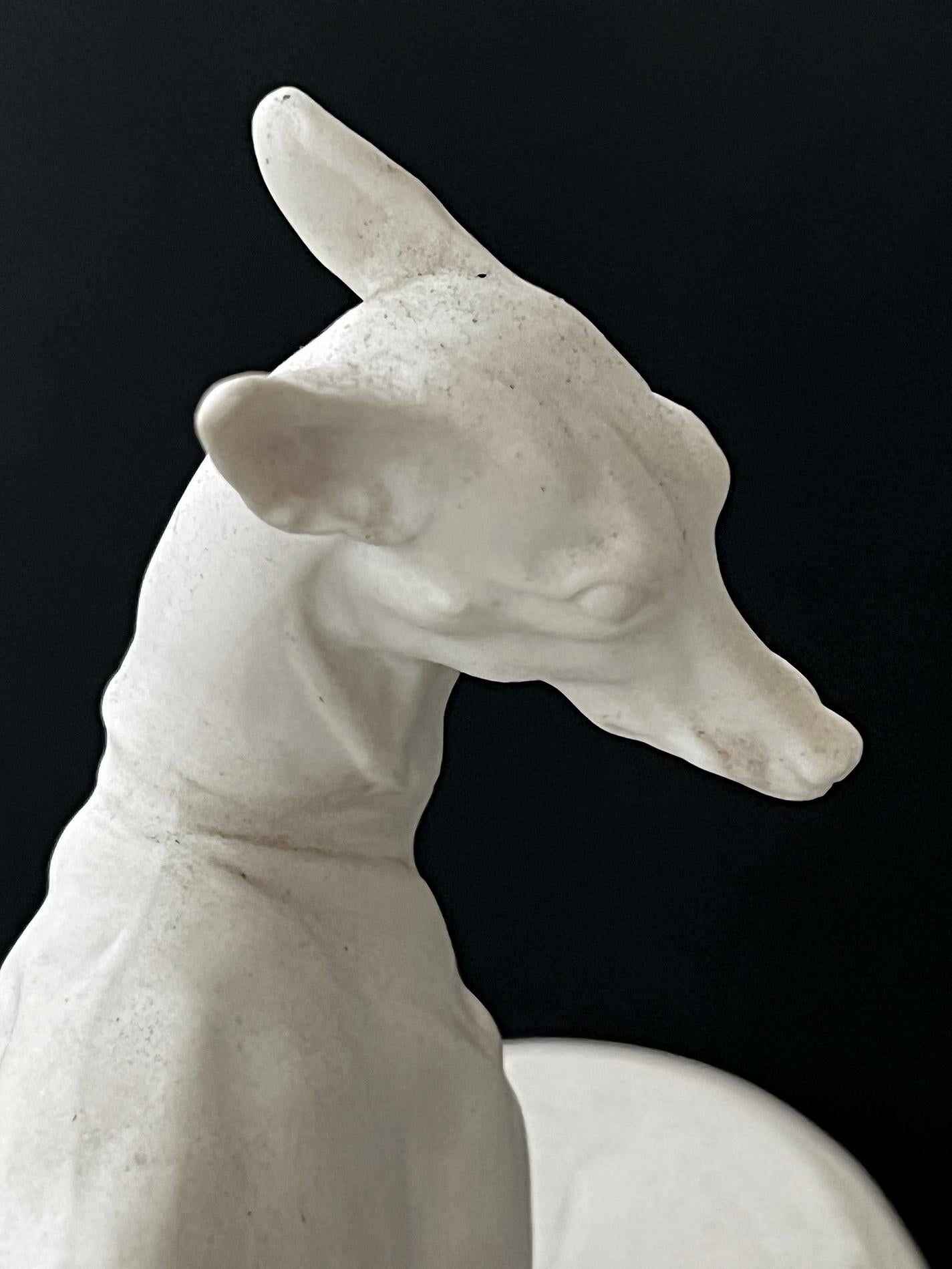 Mid-20th Century A Rare Pair of Bisque Porcelain Whippet Figurines by Boehm Studios For Sale