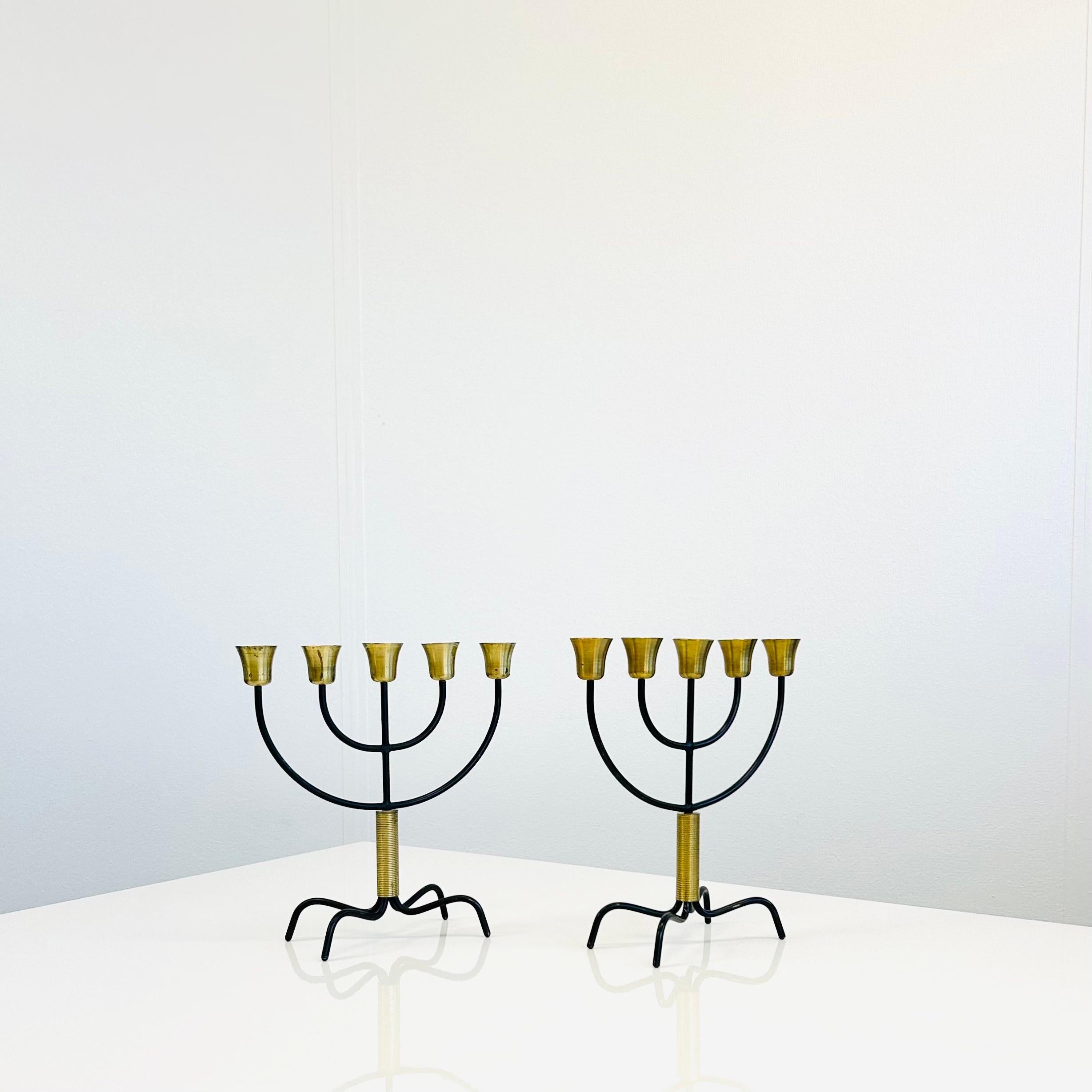 A rare pair of candelabras by Svend Aage Holm Sorensen, 1960s, Denmark In Good Condition For Sale In Værløse, DK