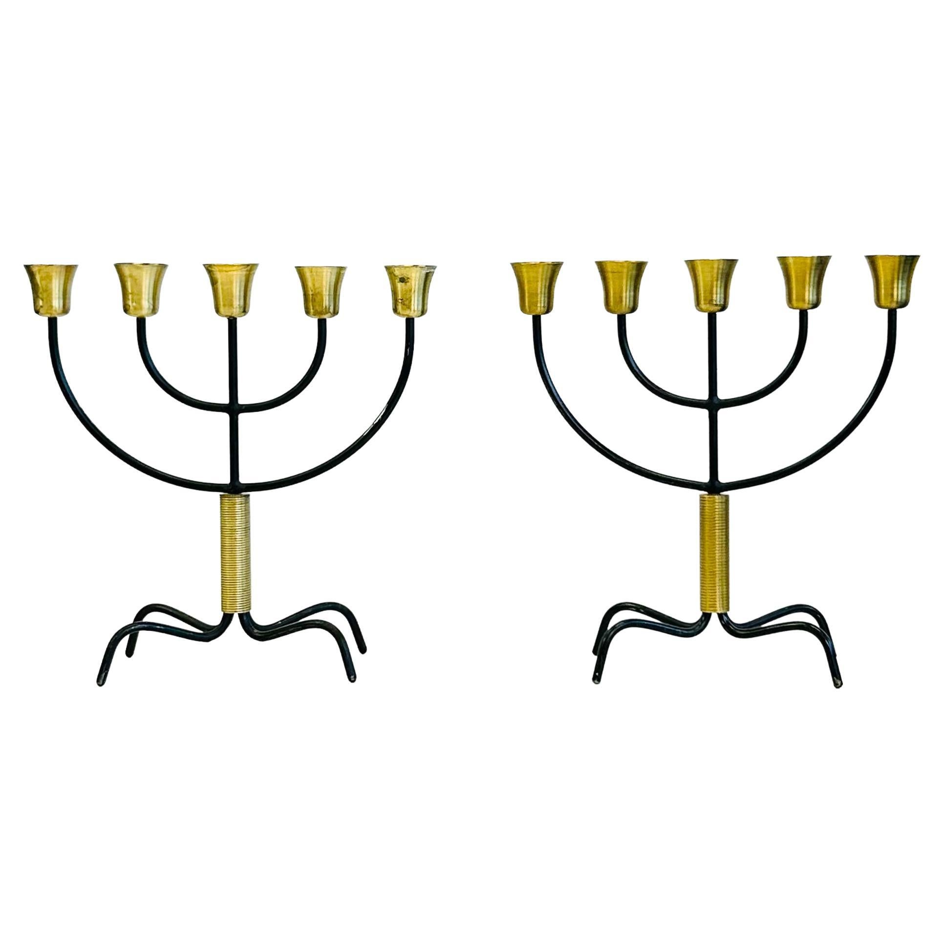 A rare pair of candelabras by Svend Aage Holm Sorensen, 1960s, Denmark For Sale