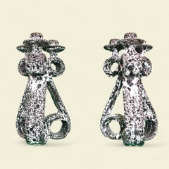 A Rare Pair of Candelabras in "Fat Lava", by Marius Giuge Vallauris - 1960s