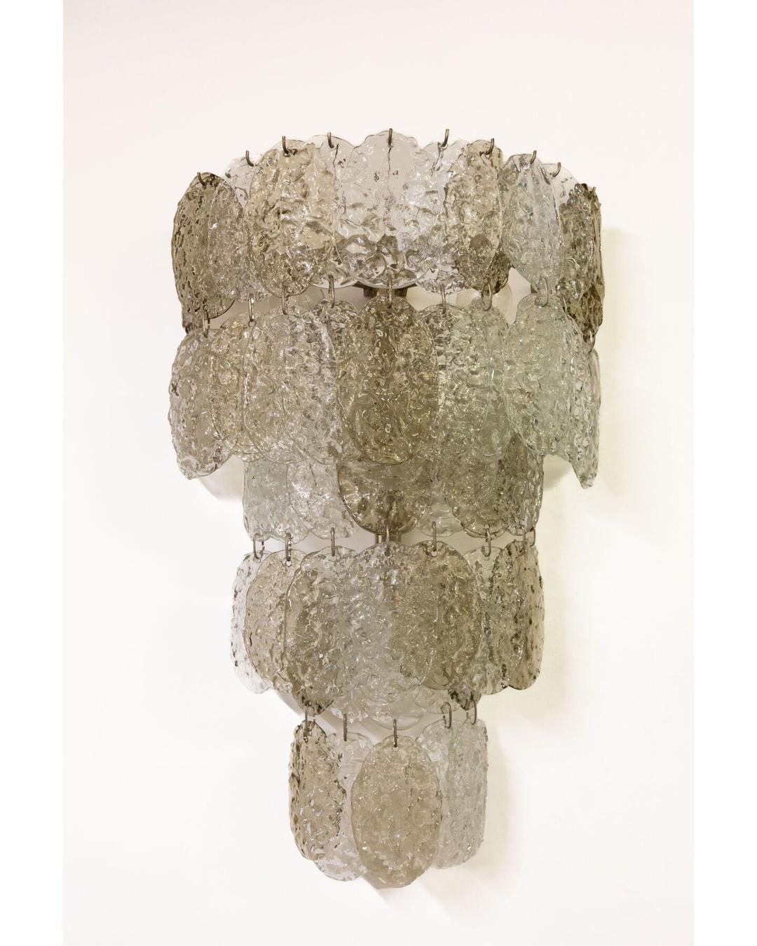 Raro par de apliques de pared en cascada, atribuidos a Gino Vistosi (1925-1980) Italiano en venta