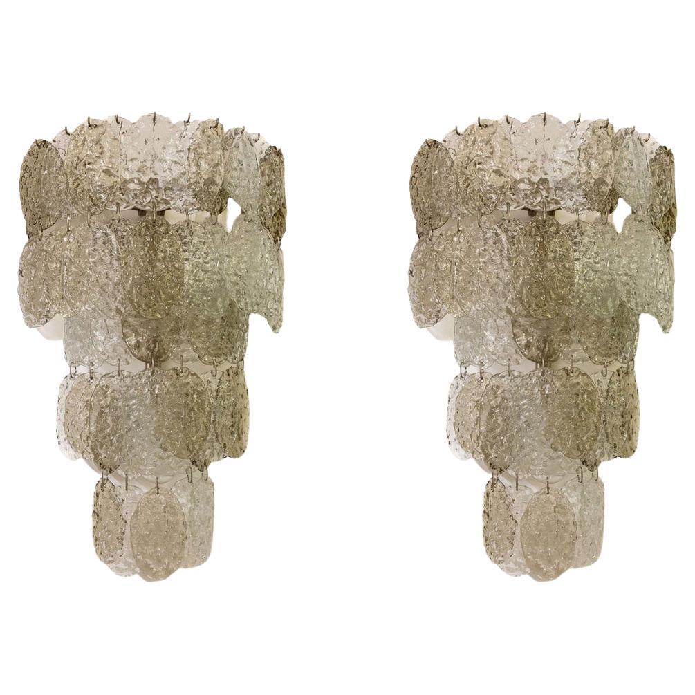 Raro par de apliques de pared en cascada, atribuidos a Gino Vistosi (1925-1980) en venta