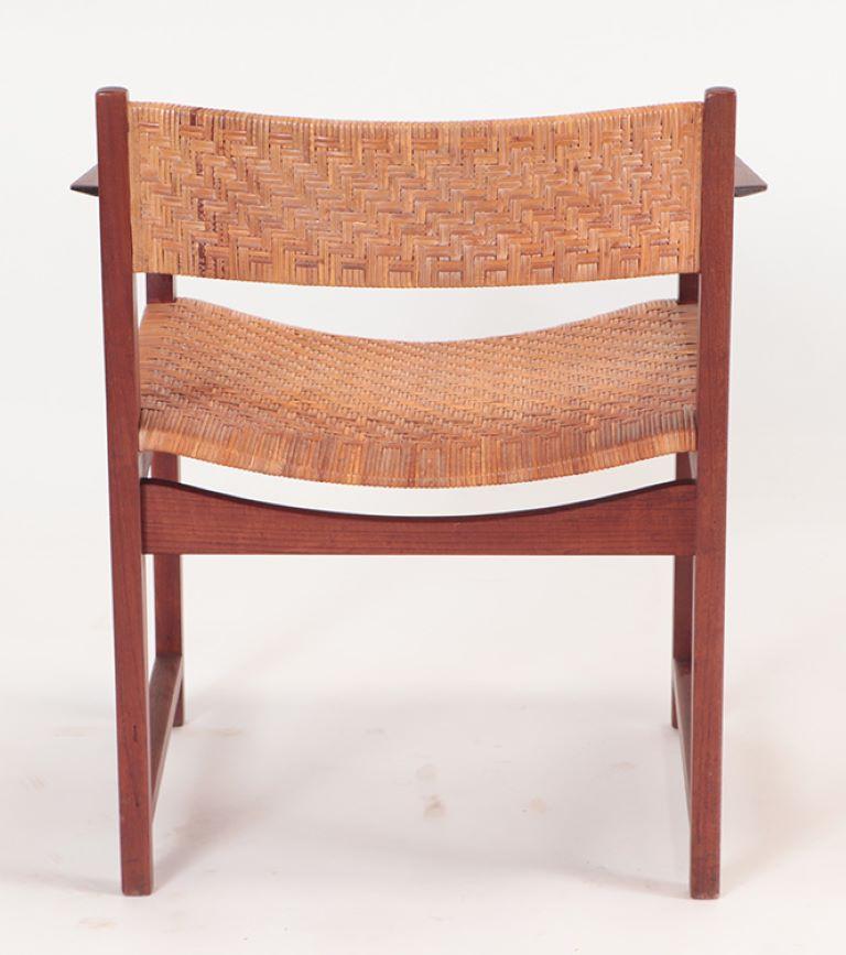 Mid-20th Century A rare pair of Danish teak armchairs by Hvidt & Molgaard-Nielsen circa 1950. For Sale