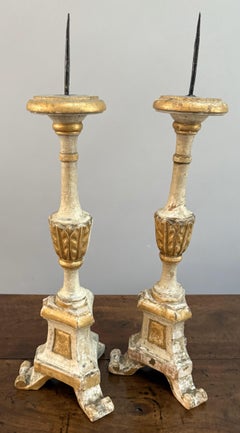 A Rare Pair of Early 18th Century Baroque Swedish "Pricket" Candlesticks