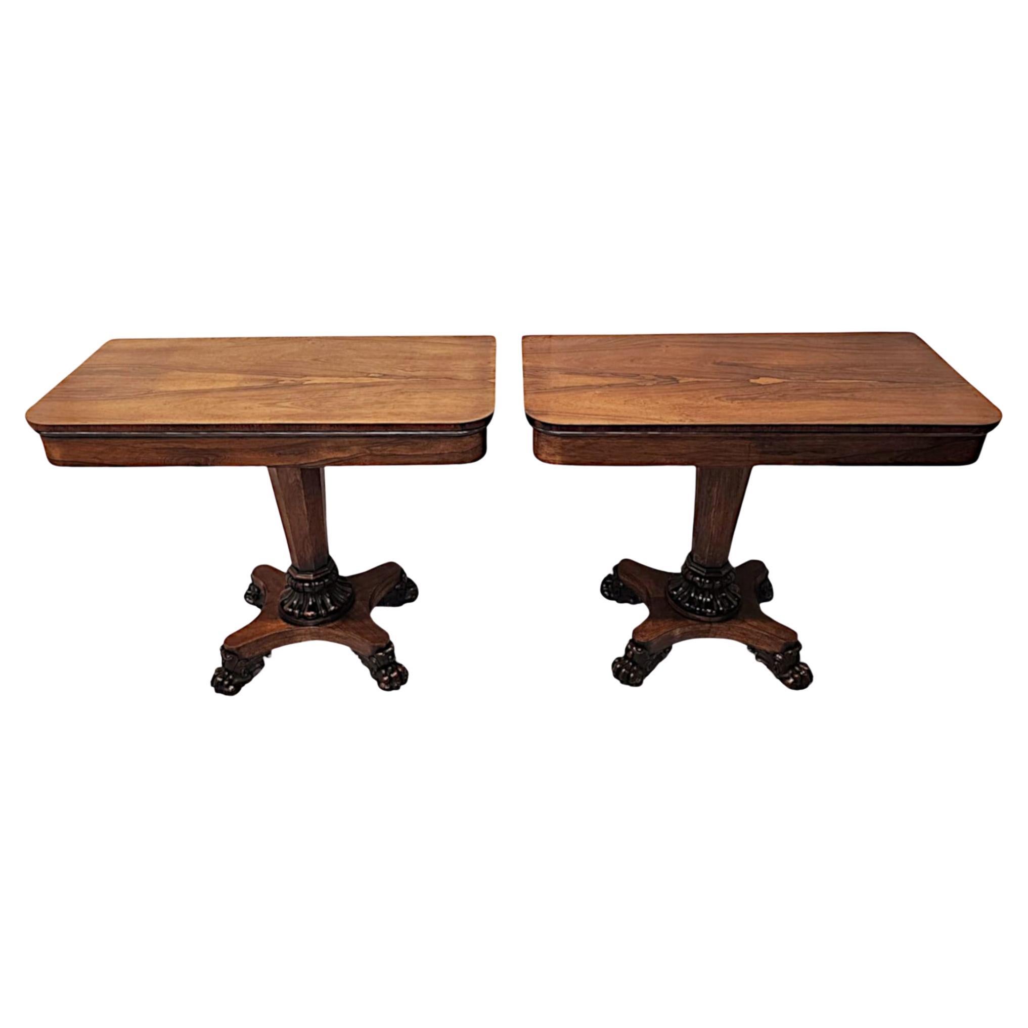 A Rare Pair of Early 19th Century William IV Card Tables For Sale