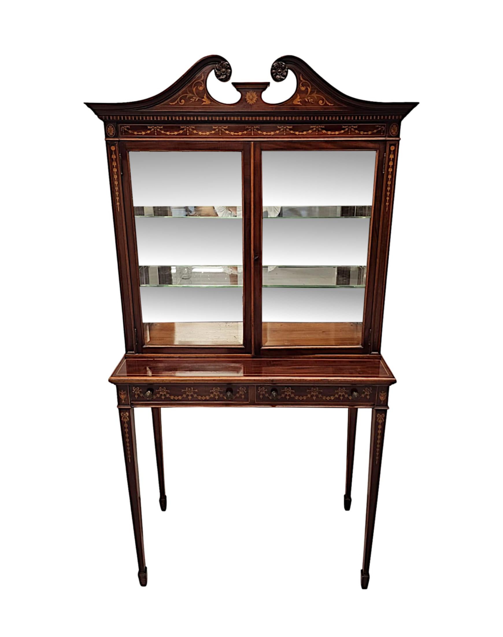 English A Rare Pair of Edwardian Pier Cabinets or Bookcases after Edward and Roberts For Sale