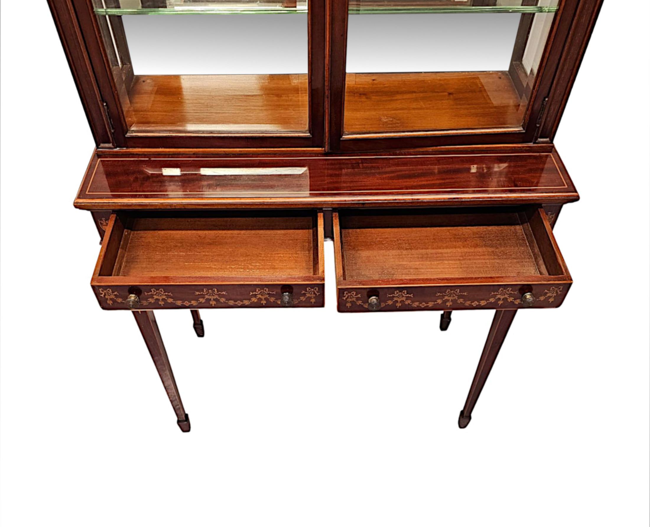 A Rare Pair of Edwardian Pier Cabinets or Bookcases after Edward and Roberts For Sale 1