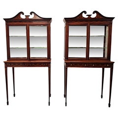A Rare Pair of Edwardian Pier Cabinets or Bookcases after Edward and Roberts